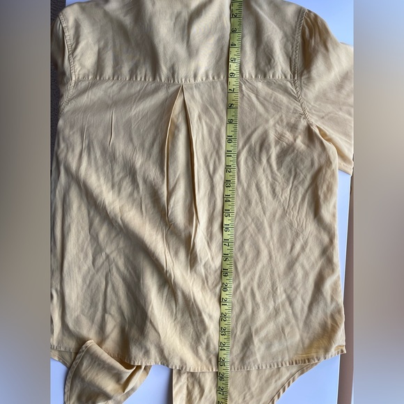 THREAD + SUPPLY Tie Front Long Sleeved Mustard Yellow Shirt Size Large - Picture 12 of 12